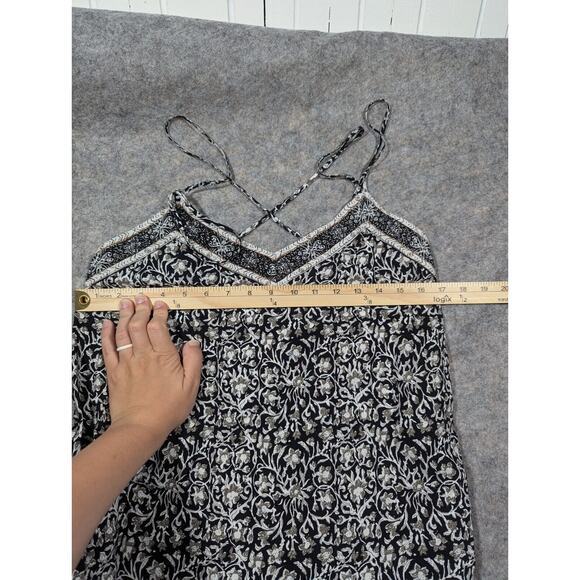 NWT Gap Size Small Cami Dress Pattern Slit Zipper Loose Fit Midi - Picture 7 of 11